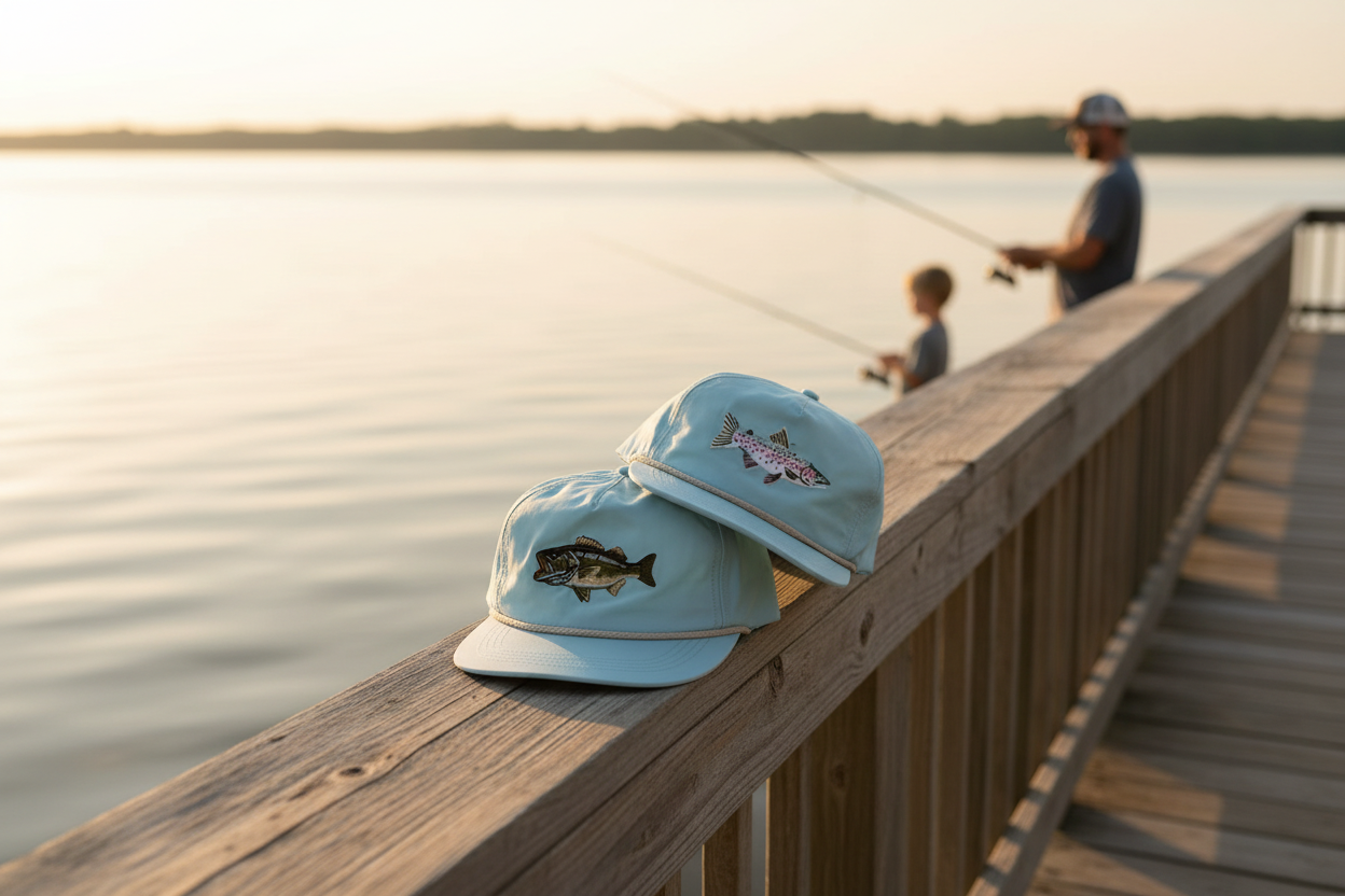 Rainbow Trout Rope Cap, Aqua
