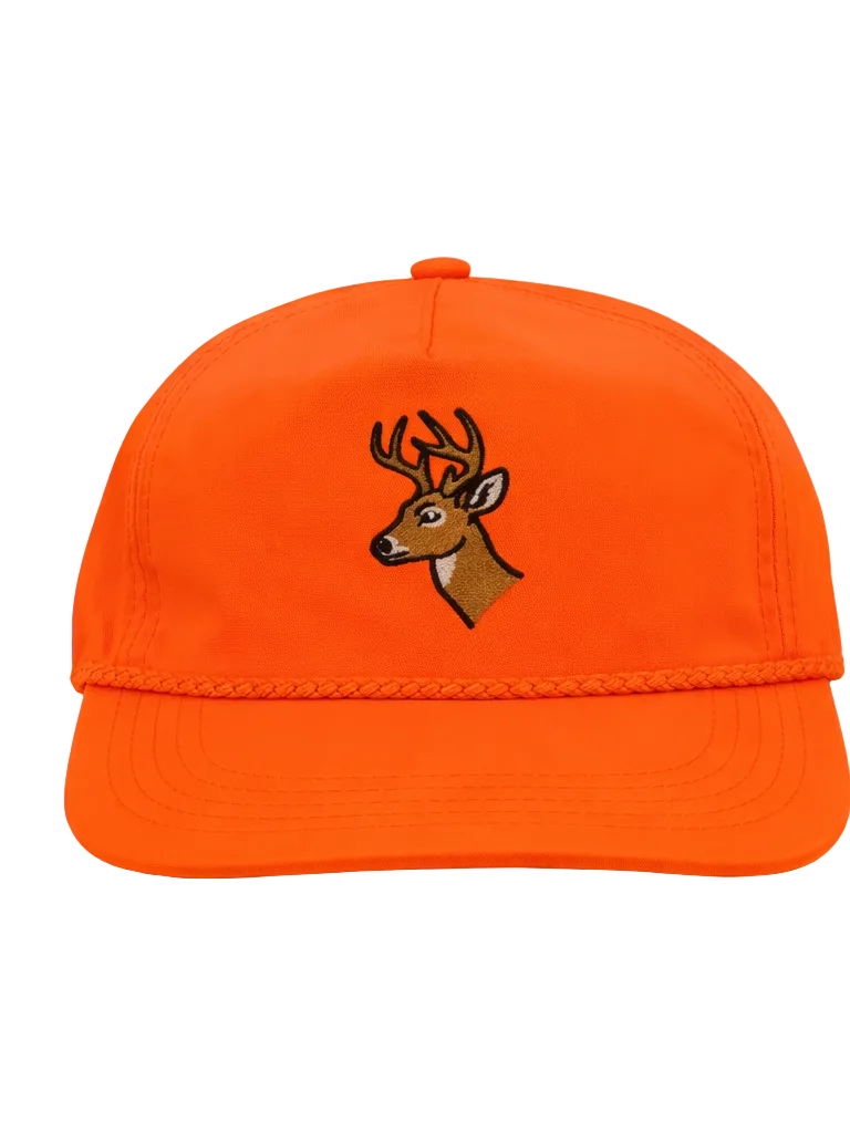 Whitetail Deer Rope Cap, Blaze Orange
