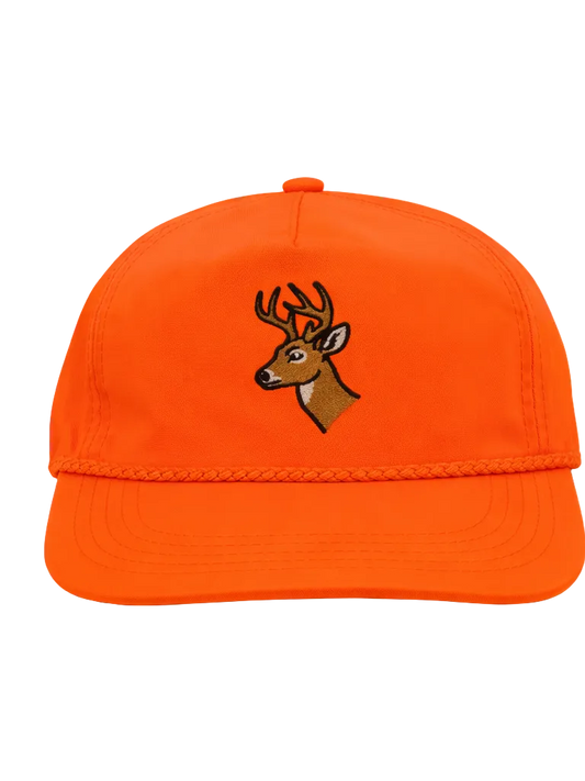 Whitetail Deer Rope Cap, Blaze Orange