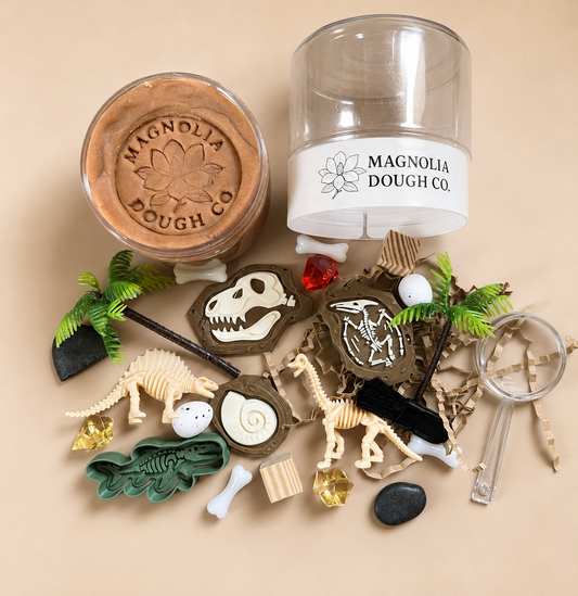 Kids Sensory Play Dough Jar | Dino Fossil Dig