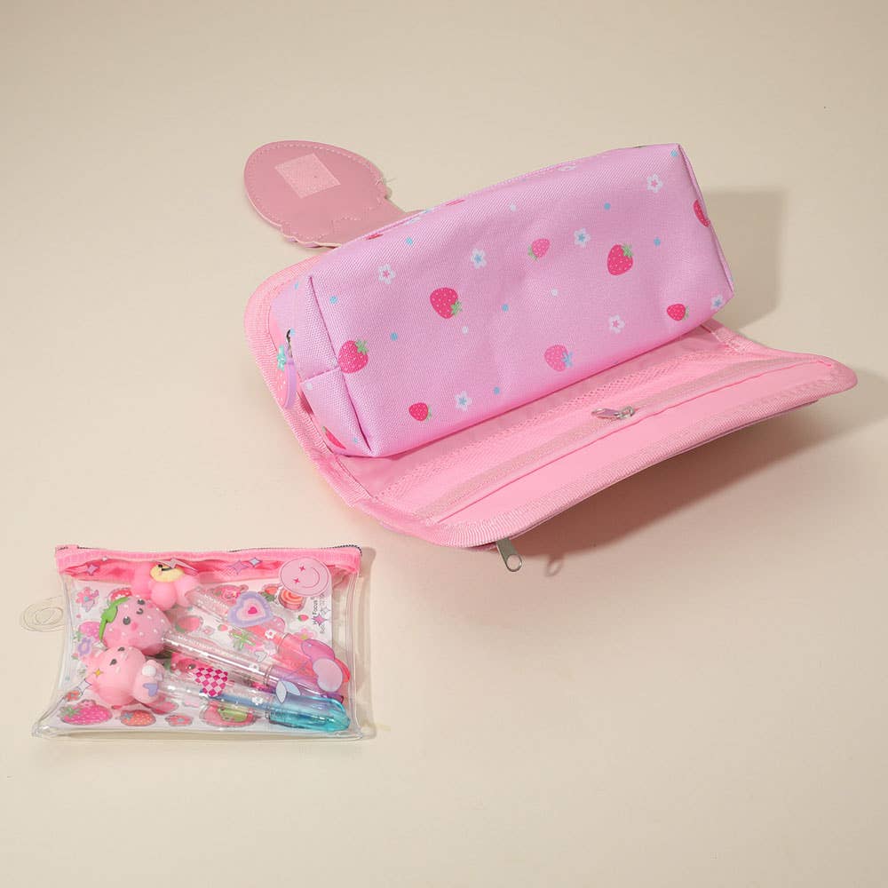 Strawberry Pencil Bag Stationery Set