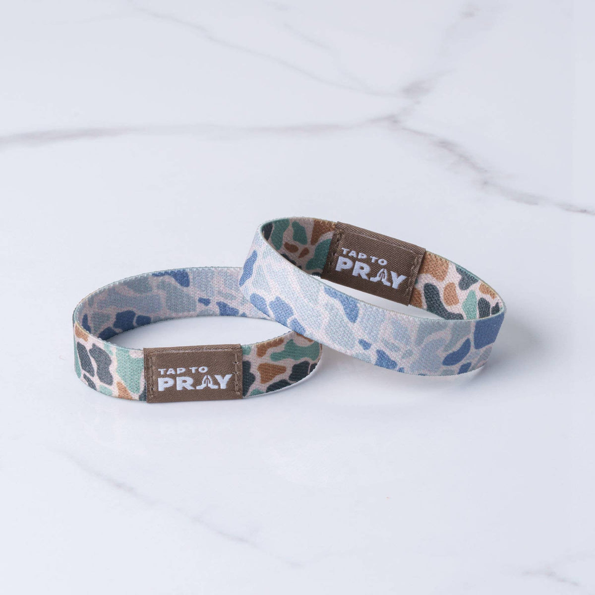 Tap To Pray™ Wristbands - River Rock Camo Classic & Sage