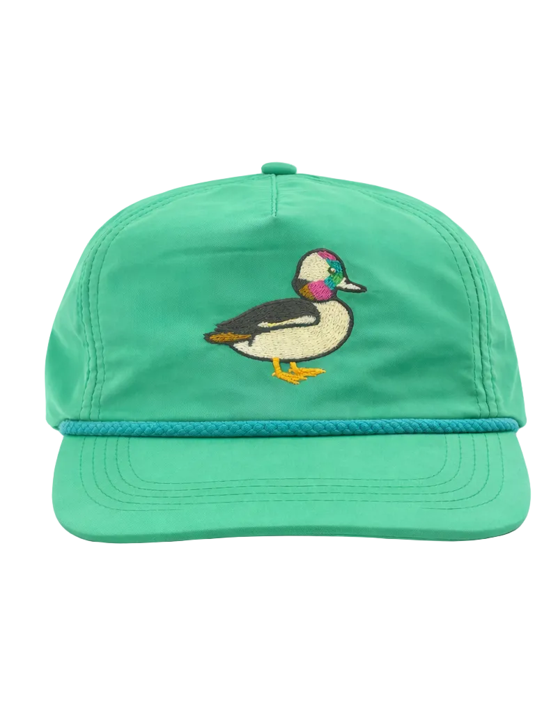 Bufflehead Duck Rope Cap, Green