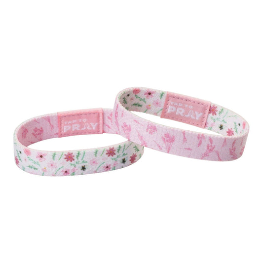 Tap To Pray® Wristband – Meadows - White
