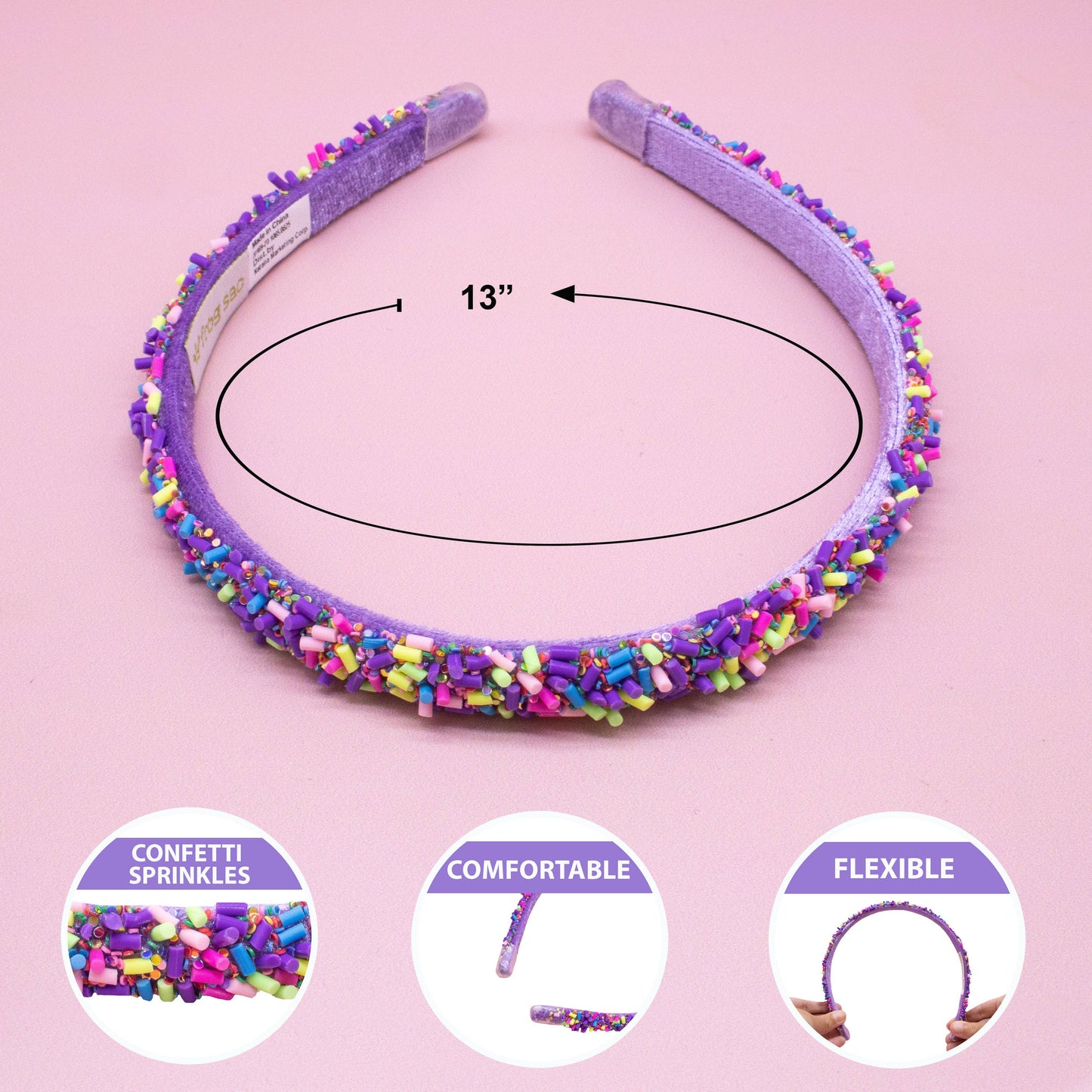 Thin Sprinkle Headband - Non Slip Hair Accessories for Kids