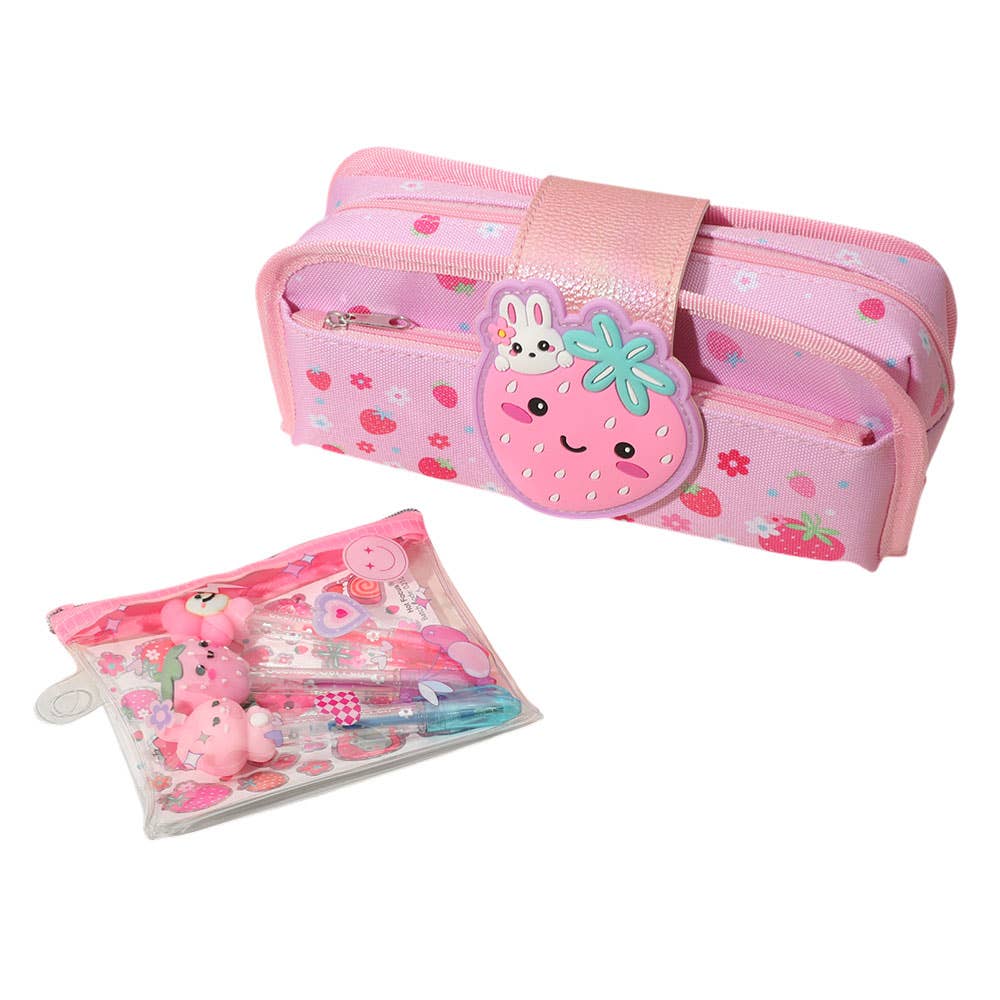 Strawberry Pencil Bag Stationery Set